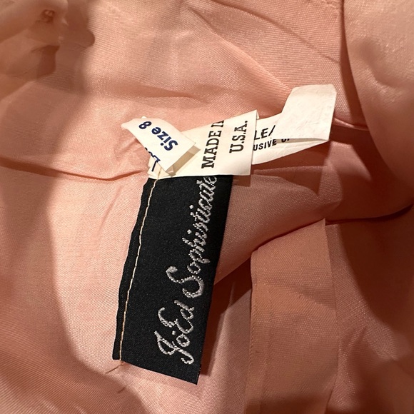 Vintage Blush Pink hand Beaded Chiffon Dress with a sheer overlay - Picture 6 of 6